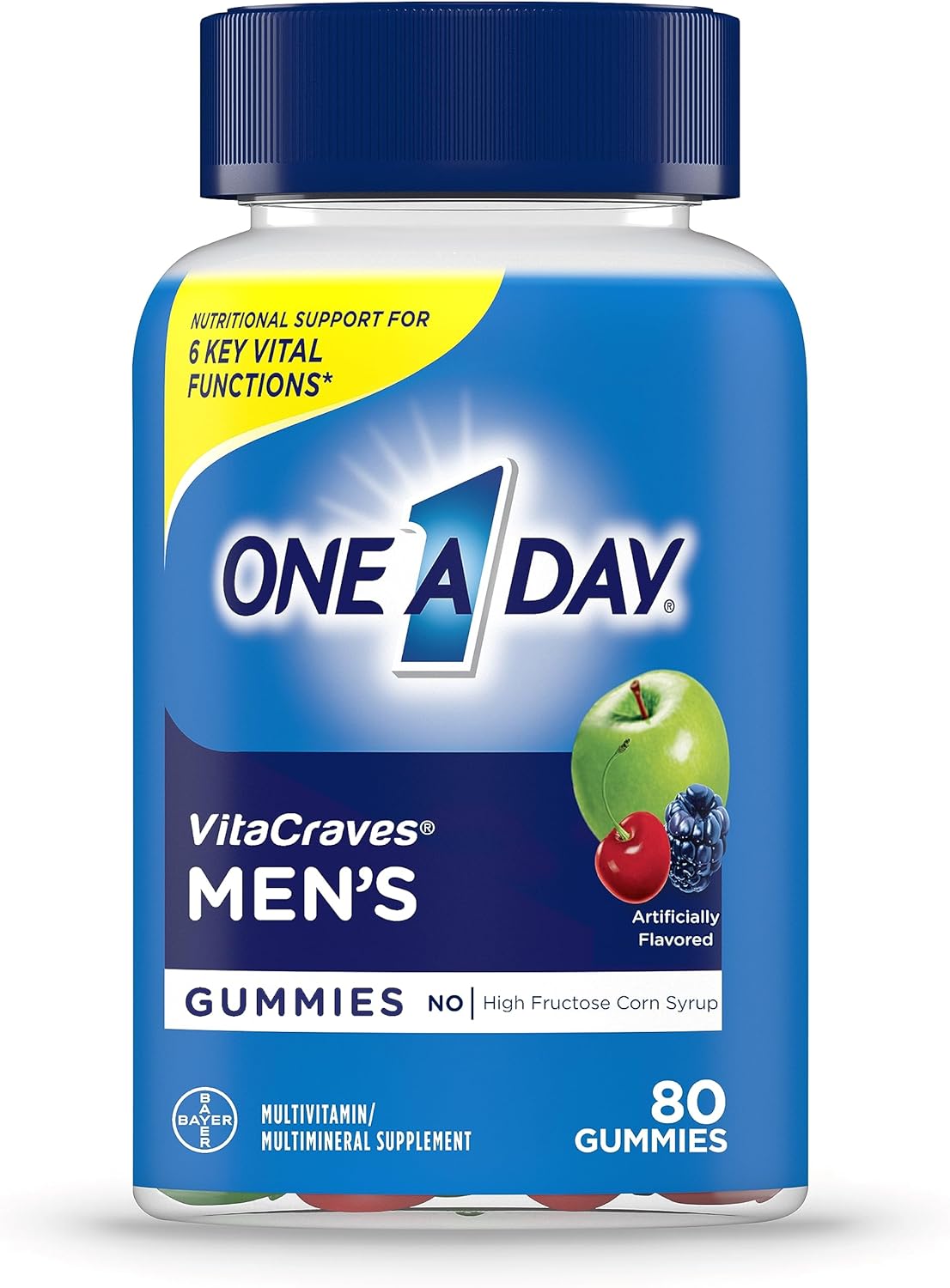 One A Day Men’s Multivitamin Gummies, Multivitamin for Men with Vitamin A, C, D, E, Calcium & More To Support Healthy Muscle Function, Gummies, 80 Count - Image 2